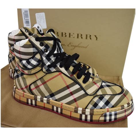 designer burberry high top sneakers